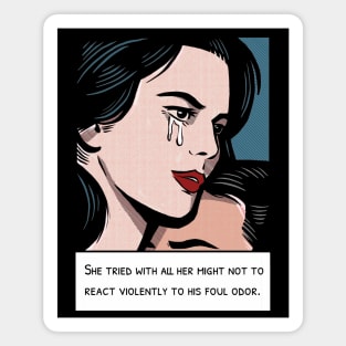 Retro Woman Tried not to React Violently (dark color shirts) Magnet